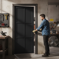 Premium Internal Fully Finished Studio 6 Panel Door with Elegant Black Finish and Custom Trimming Options