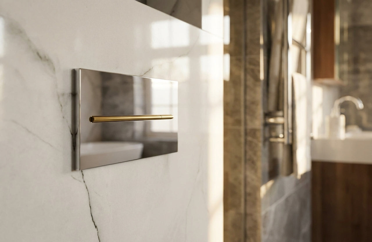 2420mm Matt Waterproof Wall Panelling in Modern Marble Finish - detail view