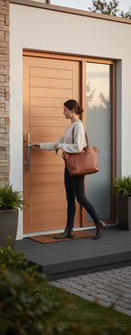 Premium Contemporary External Door with 16 Horizontal Panels for Modern Homes - High-Quality Professional Grade for Industrial and Commercial Appli...