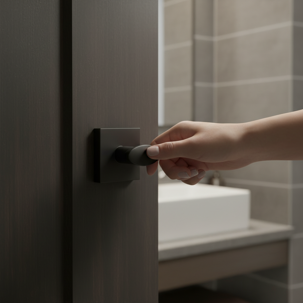 Premium WC Turn and Release on Square Rose in Matt Black Finish for Modern Door Design - Image 2