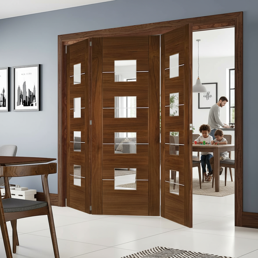 Premium Clear Glazed Bi-Folding Room Divider with Top Hung System - Versatile Space Solution with Multiple Configurations