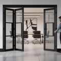 Premium Industrial Style Folding Door System with Tinted Glazed Panels - 4 Configurations Available