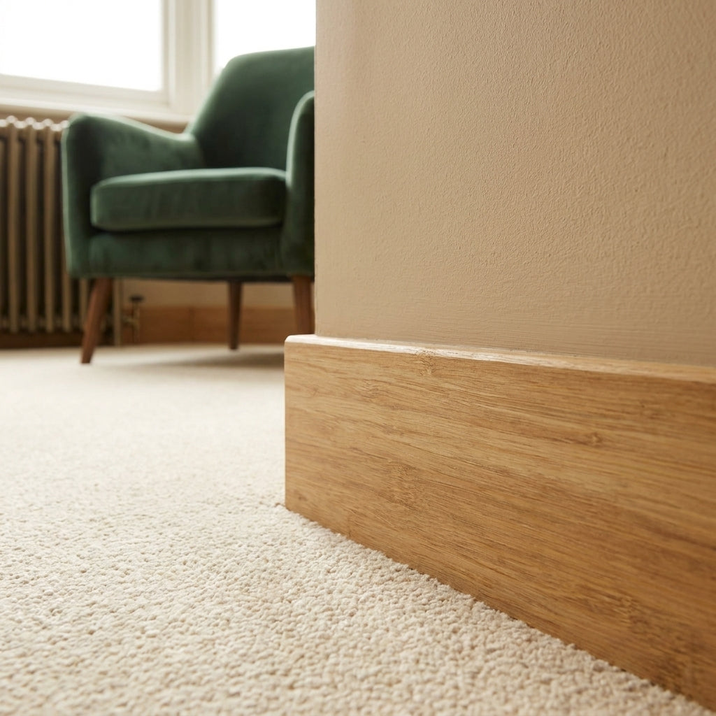 Lacquered Bamboo Skirting Board 1.85m x 92mm x 14mm Natural Strand Woven - detail view