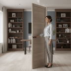 Premium Blonde Oak Slimline Internal Door with 4 Panels and Engineered Construction for Enhanced Stability