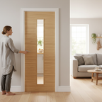 Premium Glazed Internal Door with Walnut Inlay and Engineered Construction for Enhanced Stability and Design