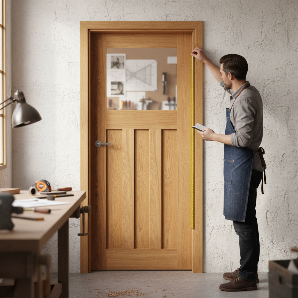 Premium Internal Fire Door with 1930's Design - 3 Panel 1 Light Clear Glass, 30-Minute Fire Resistance