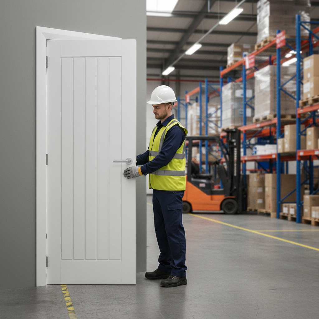 Premium Internal White Primed Fire Door FD30 with Solid Core and 10-Year Warranty