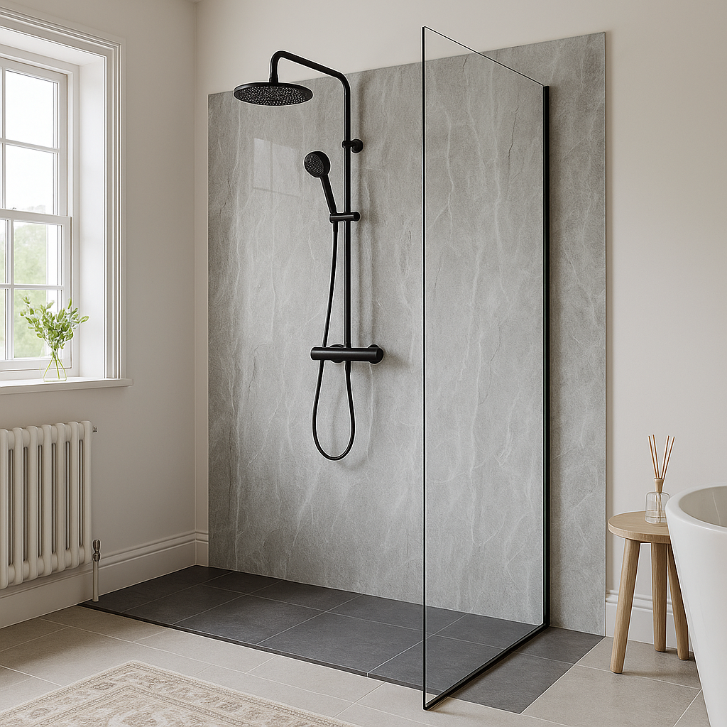 Sand Marble PVC Gloss Shower Wall Panel 2400x1000mm 100% Waterproof