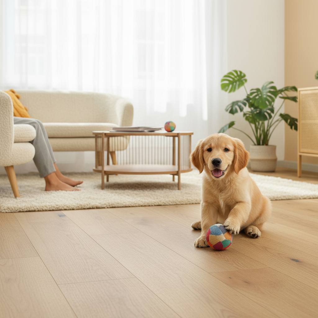 Premium 14mm Engineered Real Wood Flooring with Light Brushed Finish for Timeless Elegance