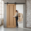 Premium Internal Unfinished 3 Panel Sliding Door with Glass Panels and Steel Track for Modern Homes