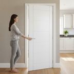 Premium Internal White Primed Seville Door - Contemporary Style, Solid Core, and 30mm Trimming Allowance