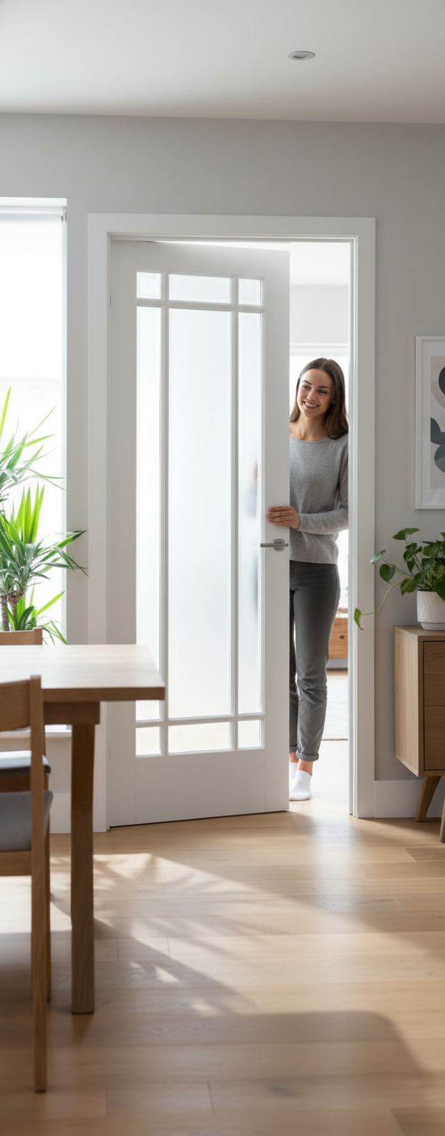 Premium Solid White Primed Internal Door with Decorative Beading and Engineered Construction for Strength and Stability