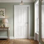 Internal White Door Fully Finished Textured 4 Panel Square Top Design