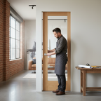 Premium Clear Glazed Flush Pocket Door Set with No Bottom Track and Space-Saving Design for Modern and Traditional Interiors