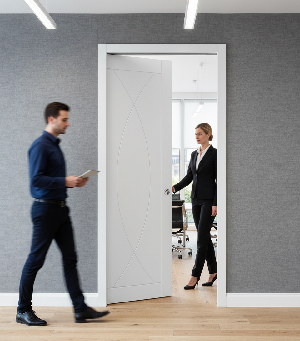 Premium Fire Rated Pocket Door System with Adjustable Track and Hardwood Jambs for Seamless Installation