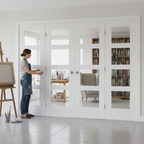 Premium 4 Light Clear Glazed Room Divider with Side Panels - Customizable French Doors