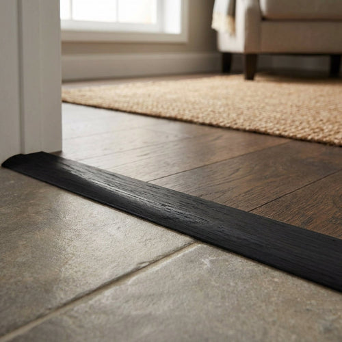 1m Length Connecting Door Profile - Black Laminate - detail view