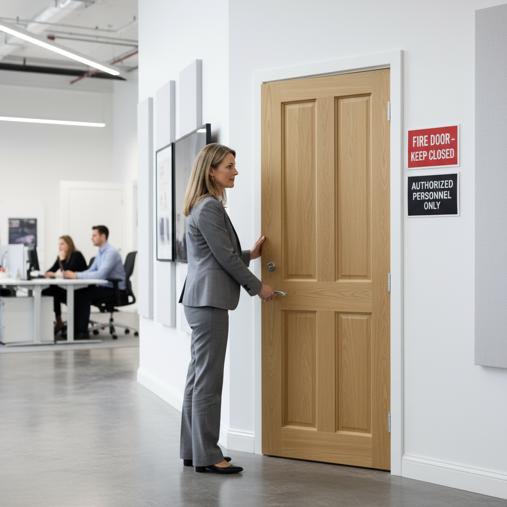 Premium Prefinished Internal Fire Door with Solid Core and Bevelled Panels, Bespoke Sizes Available