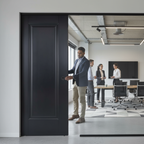 Premium 1 Panel Primed Pocket Door Set with Decorative Beaded Panel and Galvanised Steel Frame