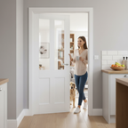 Premium White Shaker Internal Door with Clear Glazed Twinlight Design for Enhanced Natural Light Flow