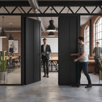 Premium Custom Made Industrial Style Door Pair with Four-Panel Design and High-End Finish