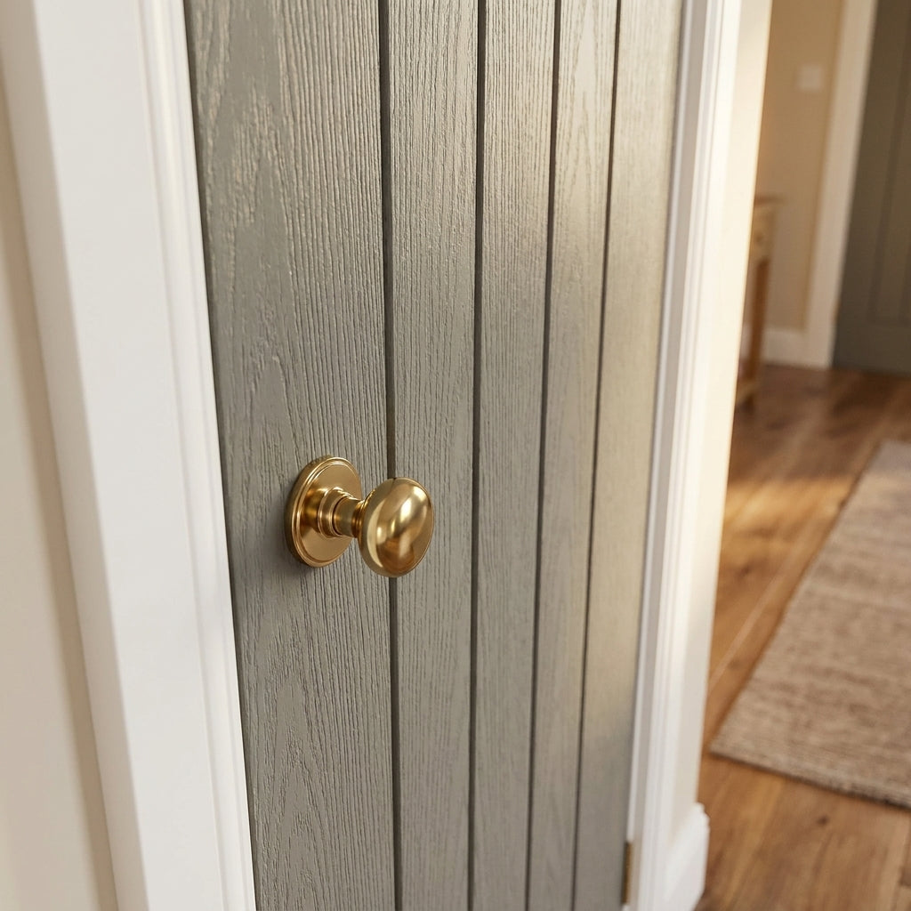 Internal Cottage Door Silk Grey Fully Finished - detail view