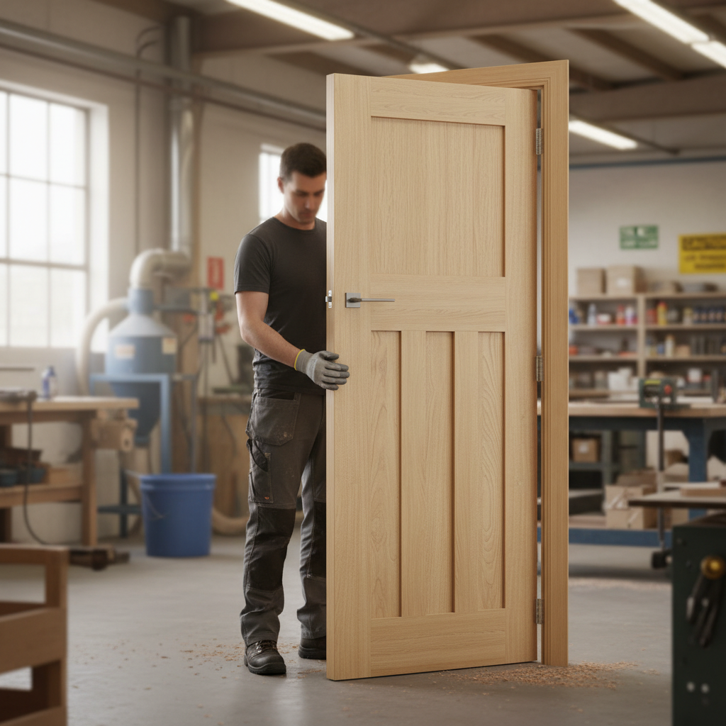 Premium Internal Fire Door with Real American White Oak Veneer and Solid Core - Bespoke Sizes Available