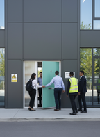 Premium Modern Flush External Fire Door Set with Sidelight - 30 Minute Fire Resistance and Secure Options