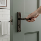 Premium Contemporary Bathroom Door Handle Set with Privacy Lock and Black Nickel Finish - Image 2
