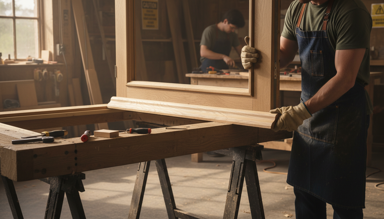 Premium Oak Weather Bar - 915mm Length for External Door Draught and Water Prevention