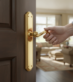 Premium Traditional Door Lever on Backplate with Decorative Edging and Curled Lever End