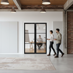 Premium Industrial Studio 3 Light Fully Finished Black Pair Door with Glazed Lights for Modern Interiors - Image 2