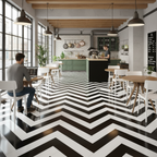Premium 6mm Luxury Vinyl Flooring with Herringbone Pattern in Black and White - Durable, Water-Resistant, and Easy to Install