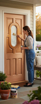 Premium Dowelled External Door with Curved Central Panel and Custom Glazing Options