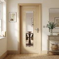 Internal Fully Finished Blonde Oak Laminate Door with Clear Glass