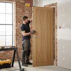 Premium Prefinished Internal Door with Deep U-Groove Design and A-Grade Oak Veneer for Contemporary and Traditional Settings