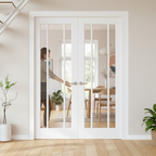 Premium Internal White Primed Toledo 3 Light Clear Glass Pair Door for Elegant Home Décor