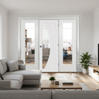 Premium Glazed Room Divider with Curved Glass Panels and Universal Frame - Ideal for Privacy and Light Enhancement