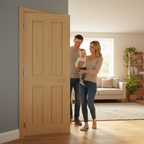 Premium Shaker Style Oak Internal Door with Solid Core and Custom Size Options for Elegant Home D?or
