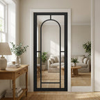 Internal 6 Light Arch Studio Door, Fully Finished, Jet Black, Softwood Core