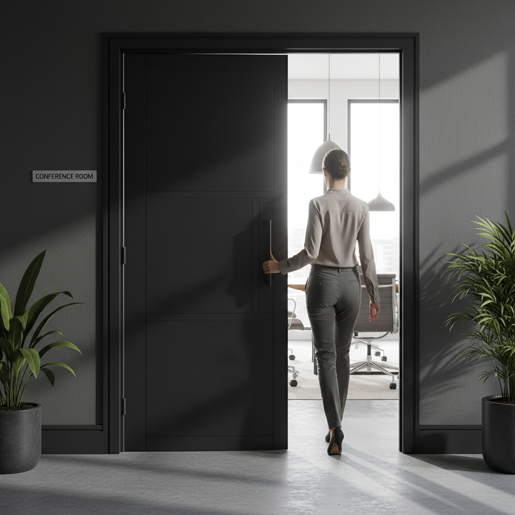 Premium Industrial Style 3 Panel Internal Door with Solid Engineered Core and Prefinished Black Design for Home Installation