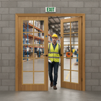 Premium Fully Finished Oak Glazed FD30 Fire Door Pair - Custom Made to Any Size with Certification