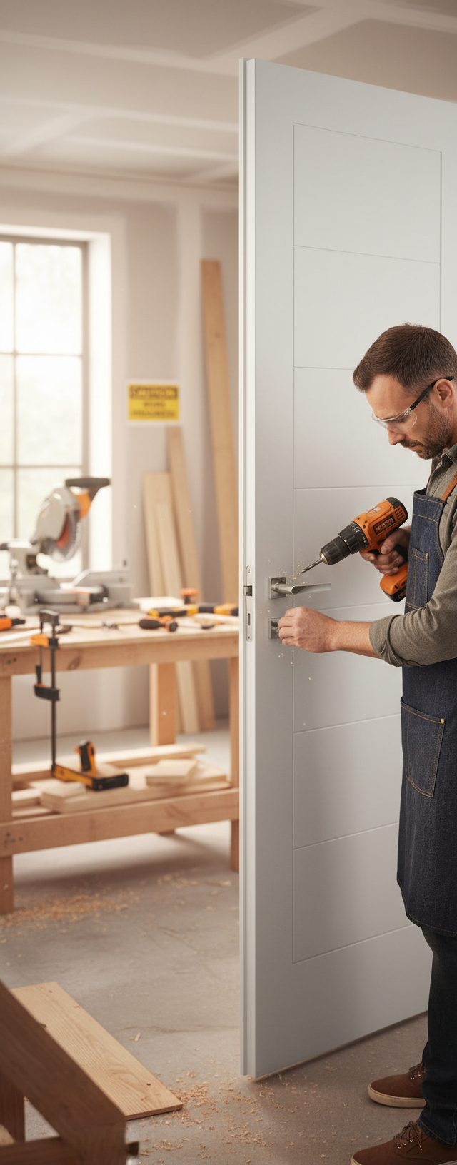 Premium White Primed Internal Door with V Groove Design for Stylish Home Upgrade