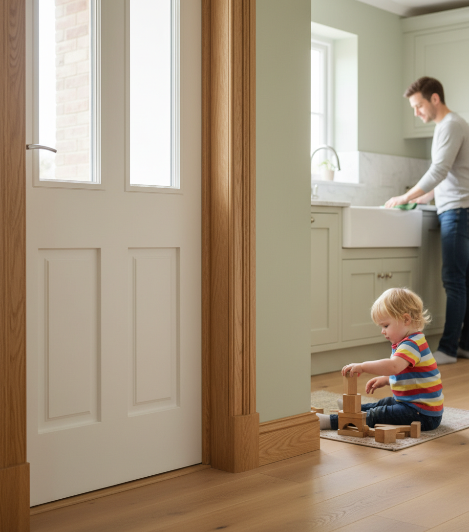 Premium Fully Finished Oak Ogee Architrave - Curvaceous Design for Internal Door Sets, 5 Lengths Included