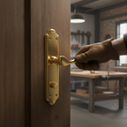 Premium Curved Lever Door Handle on Long Backplate with Traditional Detailing and Fire Door Rating