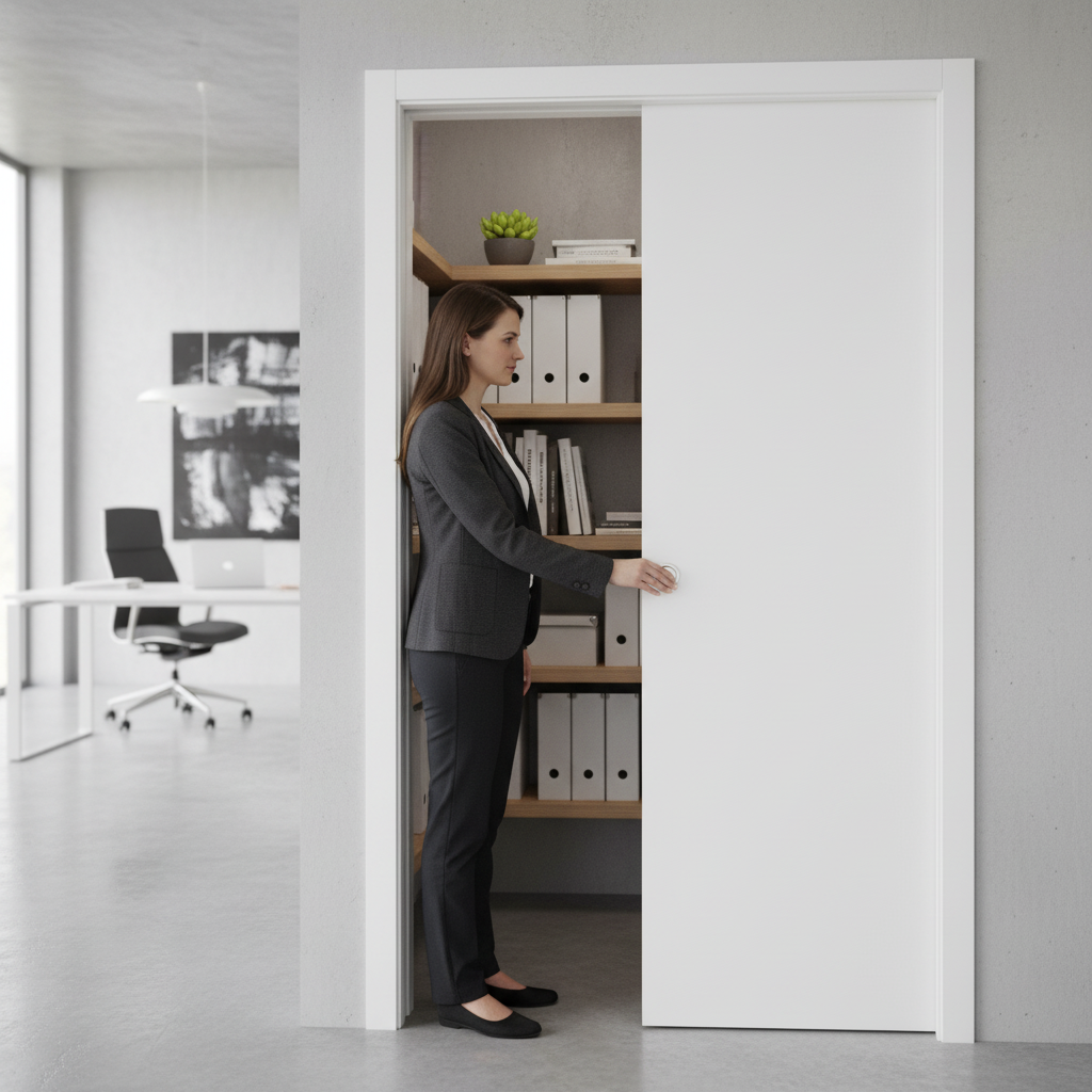 Premium Heavy Duty Single Pocket Door System with Galvanized Steel and Aluminium Construction for Enhanced Durability