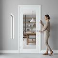 Premium White Primed Shaker 1 Light Internal Door with Clear Glazing and V Grooves for Modern Elegance