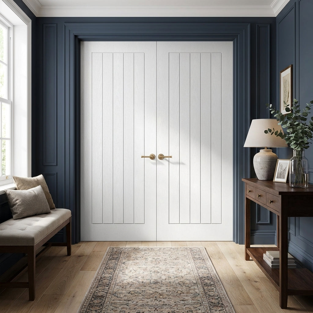 Internal White Moulded Farley Pair Door with Primed Finish