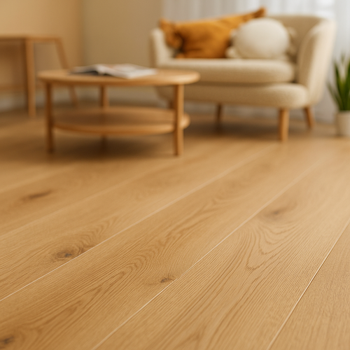 Oak Engineered Wood Flooring, 14mm Light Brushed UV Oiled, 2230 x 194mm - detail view