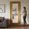 Premium Clear Glazed Internal Door with Pattern 10 Design, Toughened Safety Glass and A-Grade Oak Veneer Construction